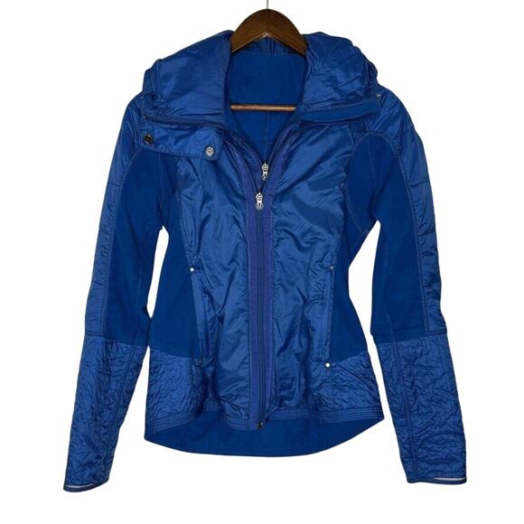 Lululemon Blue Goose Down Jacket Size 6 Athletic Bundle Up Run Windbreaker - Picture 1 of 11